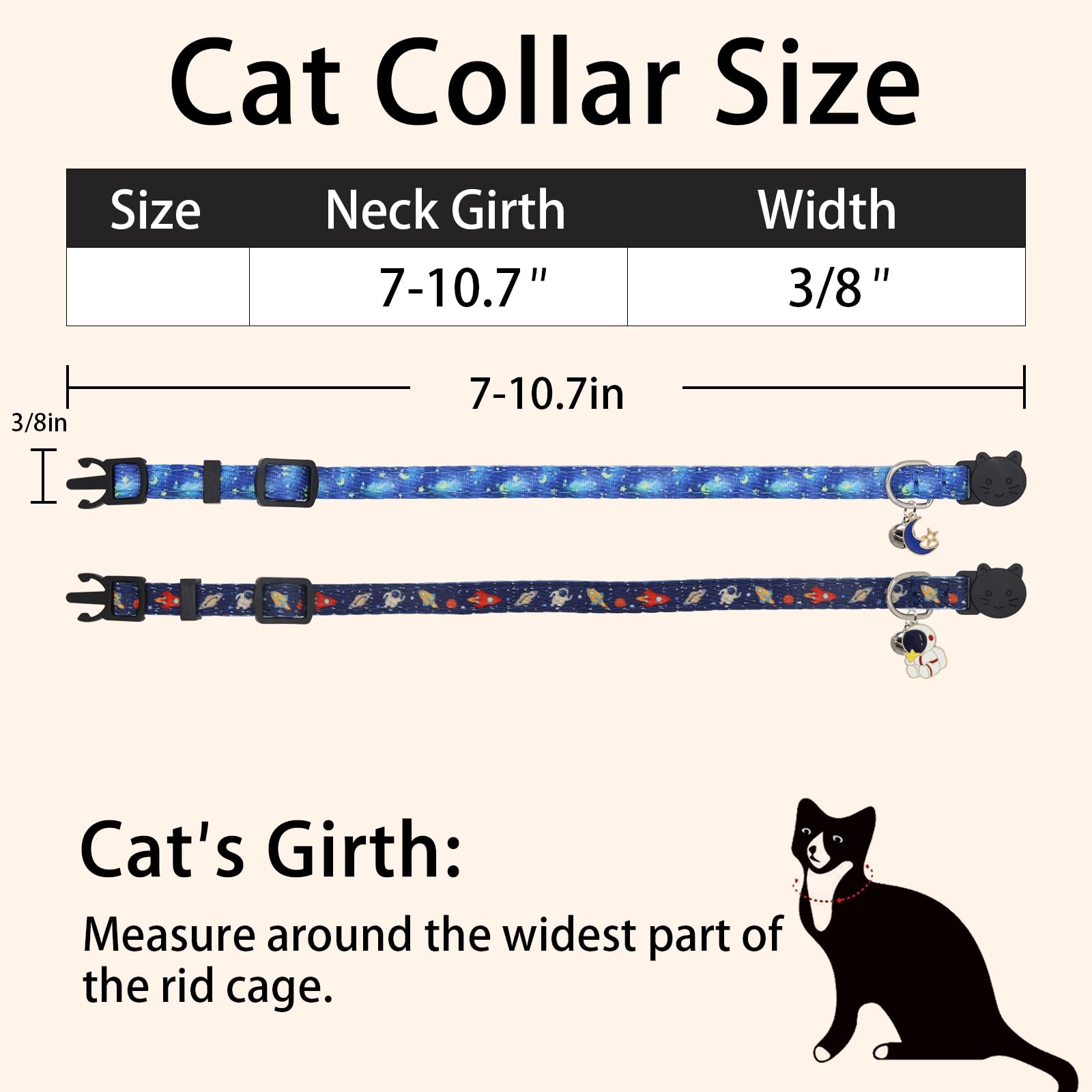 Giecooh adjustable collar showing secure fit for growing cats