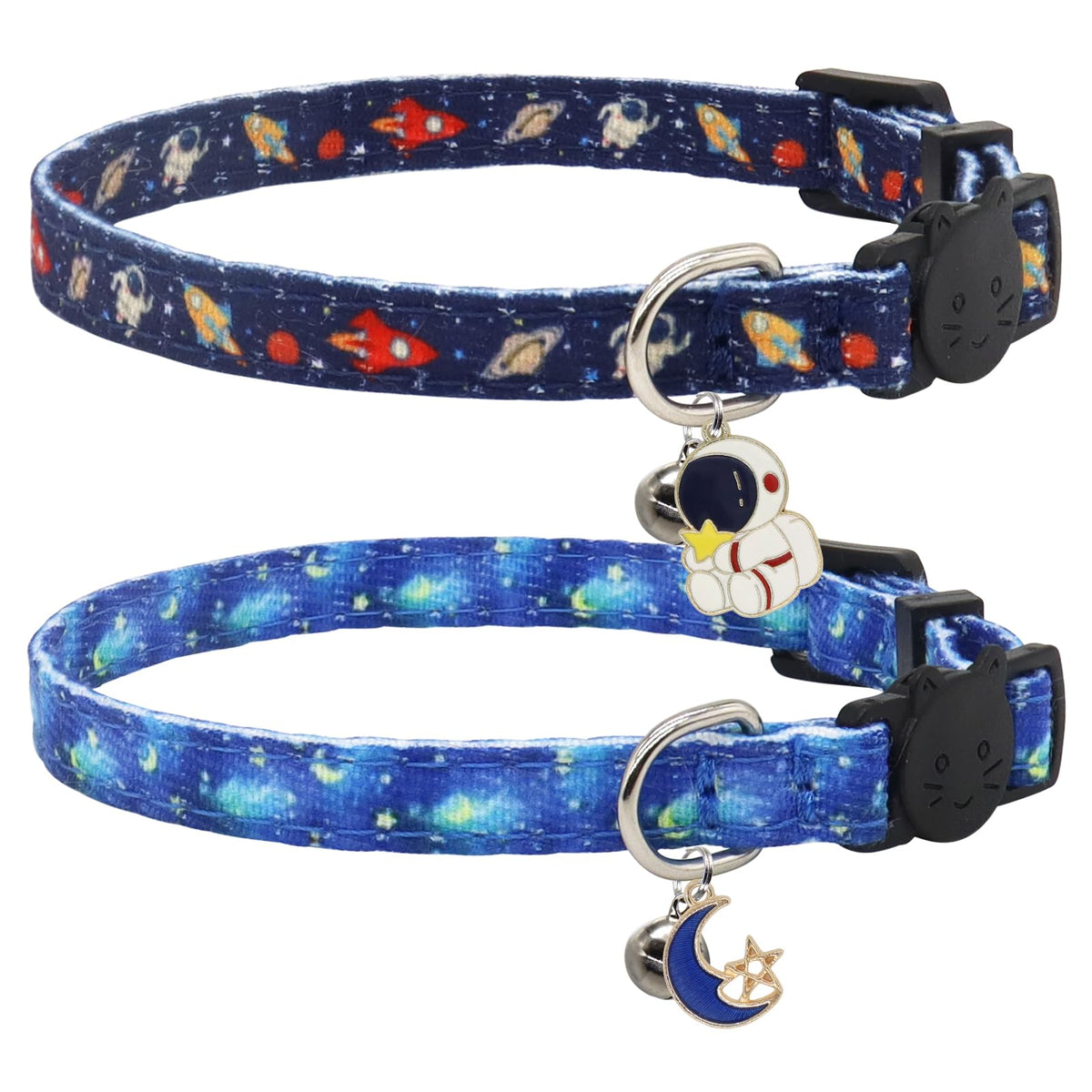 Giecooh astronaut-pattern collar pink for kittens' playful style