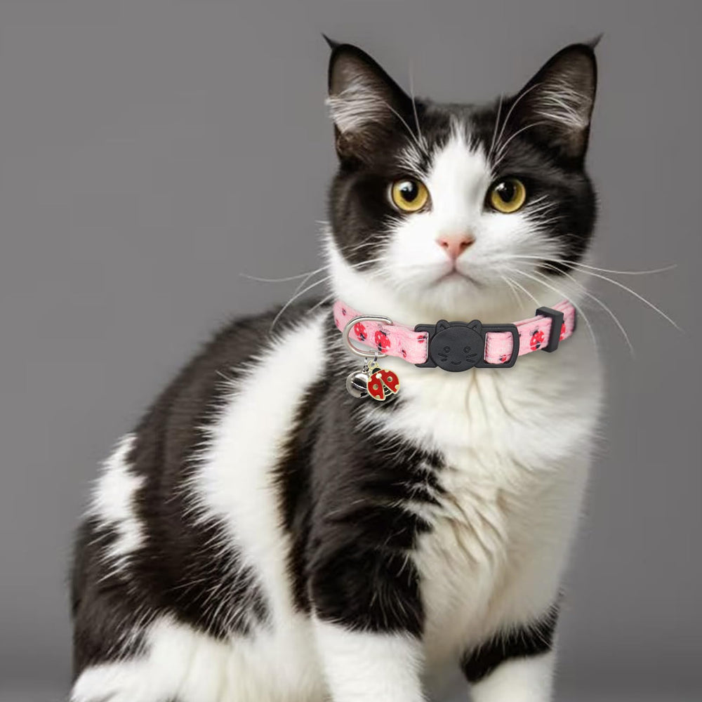 Closeup of Giecooh breakaway bell on collar for audible location cue