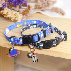 Giecooh cat collar planet pattern adds festive style for holidays.