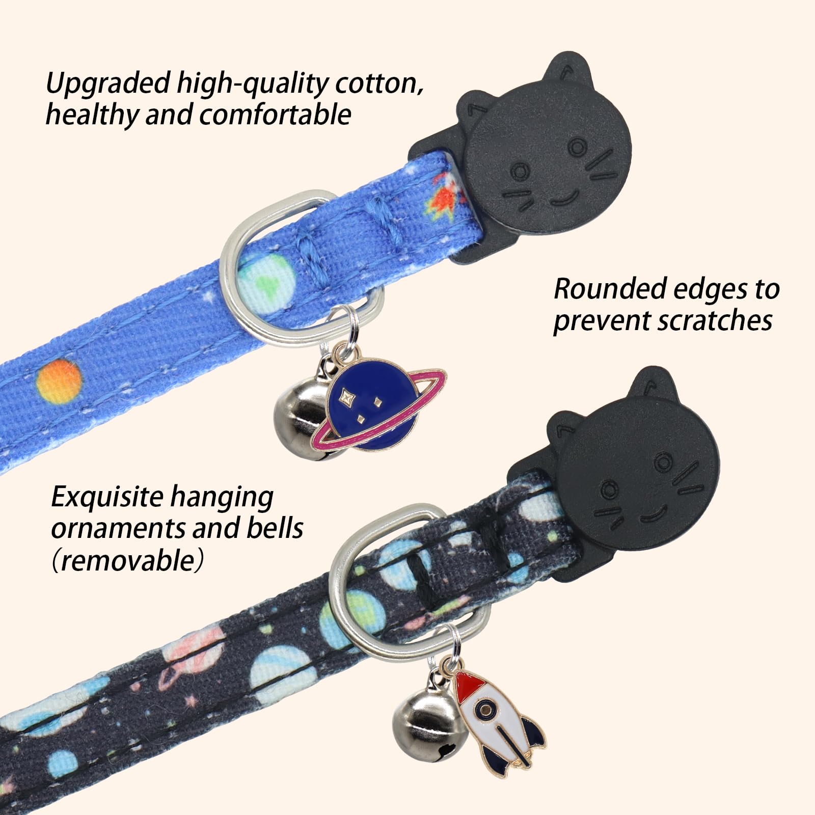 Giecooh cat collar soft cotton feels gentle for daily wear.