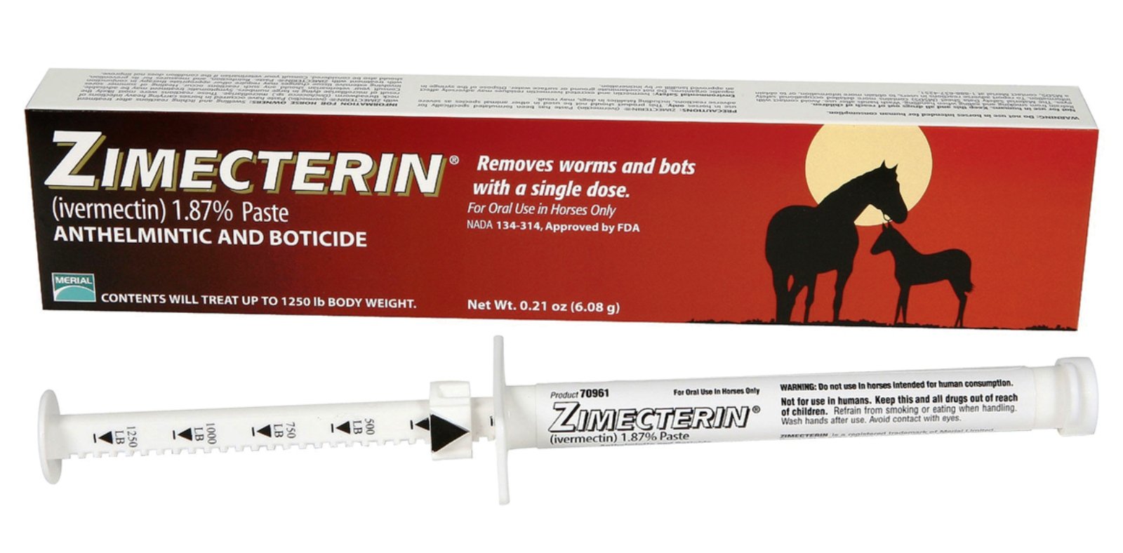Gifted Horse Zimectrin paste dosing image highlights broad-spectrum parasite control for horses.