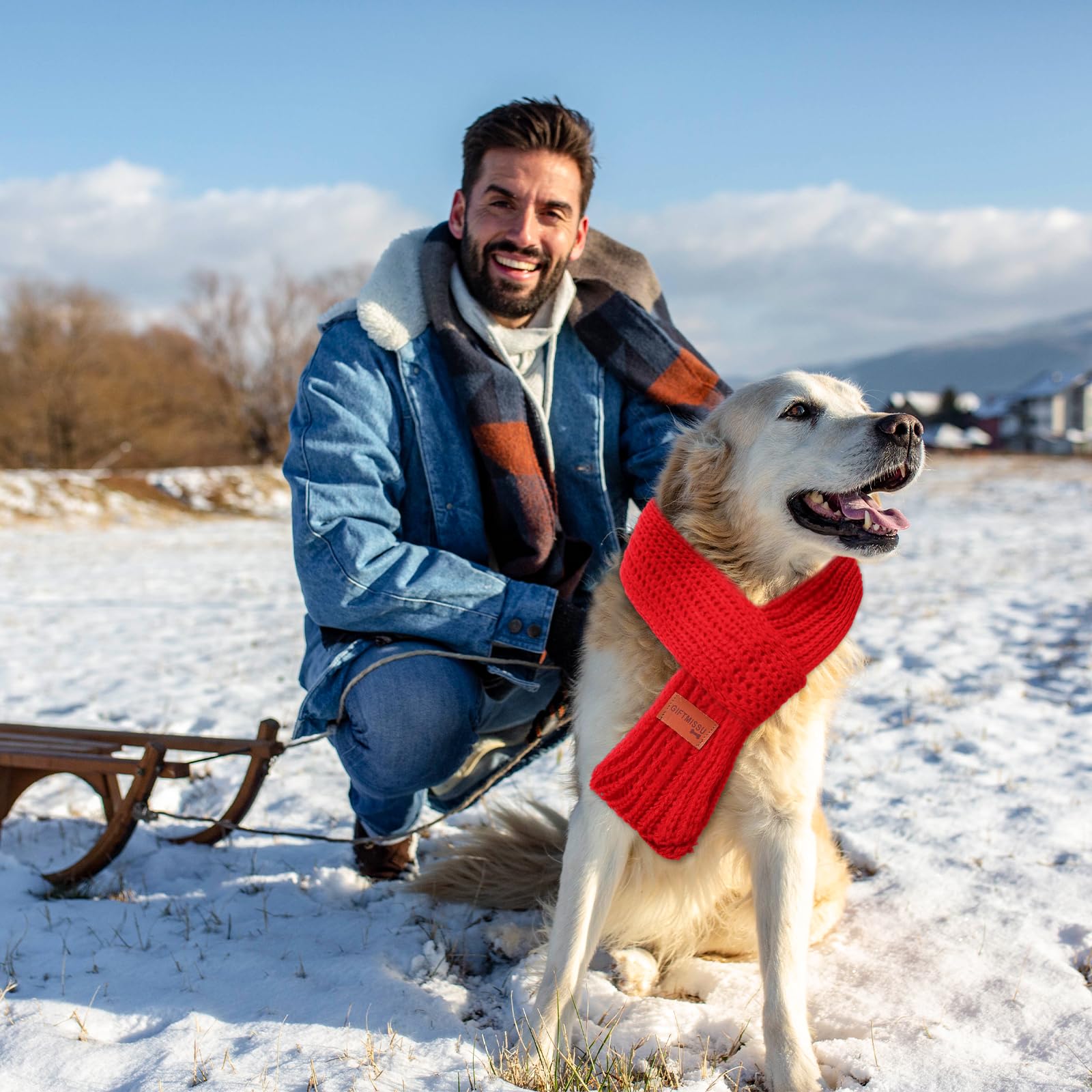 GIFTMISSU durable knit scarf offers light warmth for chilly walks.