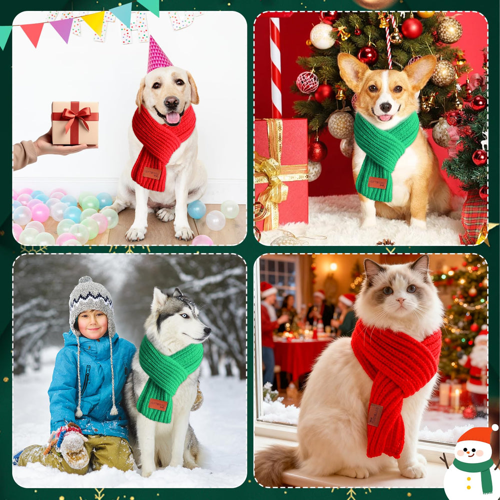 GIFTMISSU holiday pet scarf on a cat or small dog.