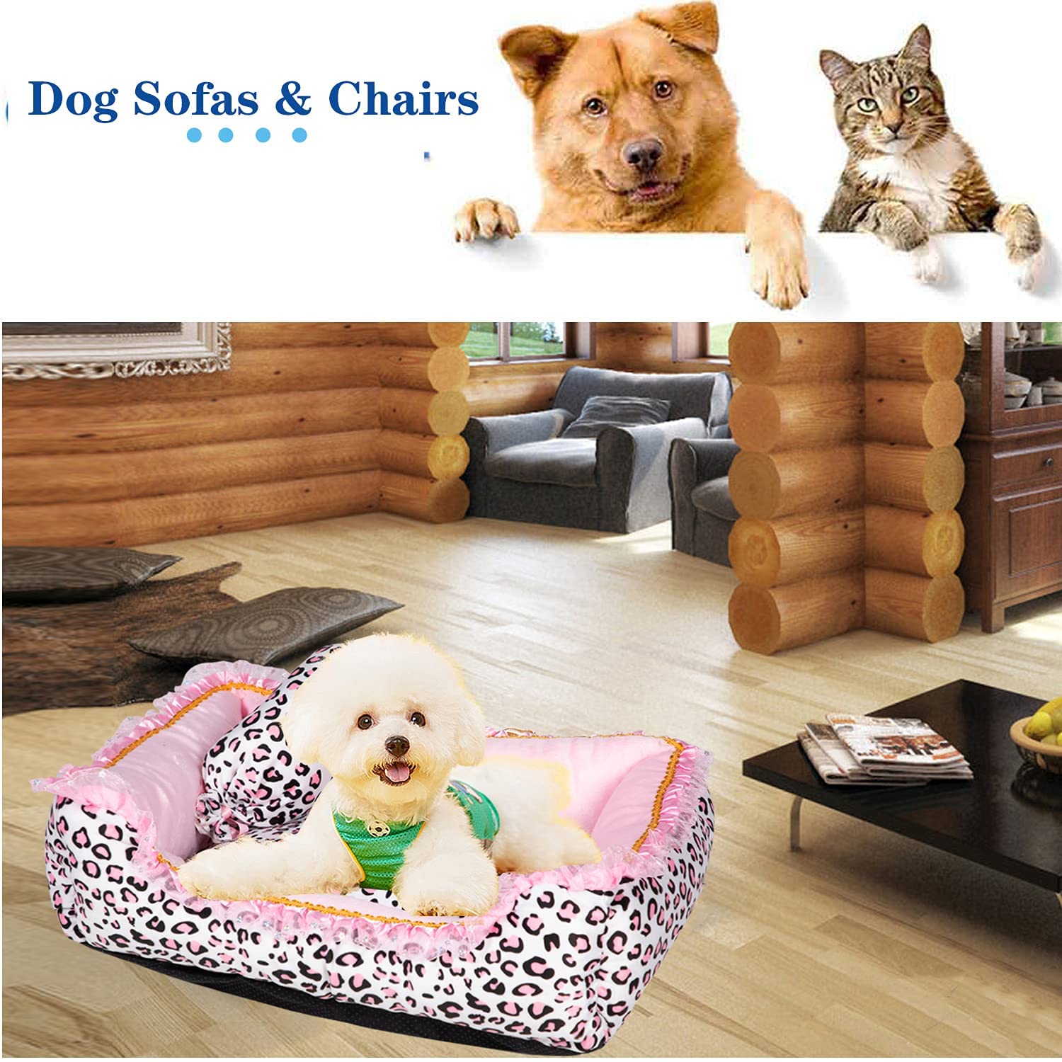 Gigreinc cat bed small pink leopard inside view illustrating warm nest