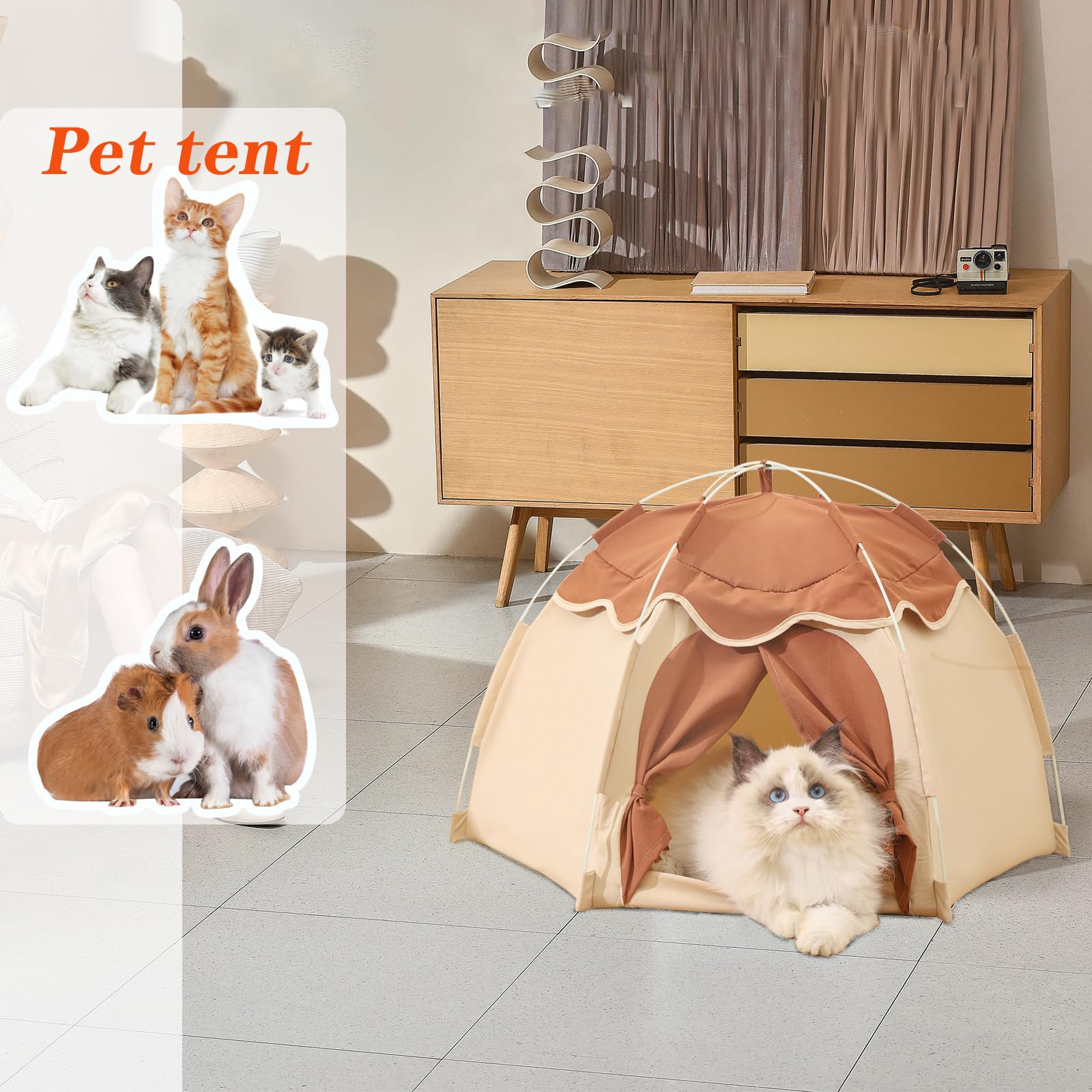 Gigreinc cat tent breathable polyester fabric keeps pets comfortable.