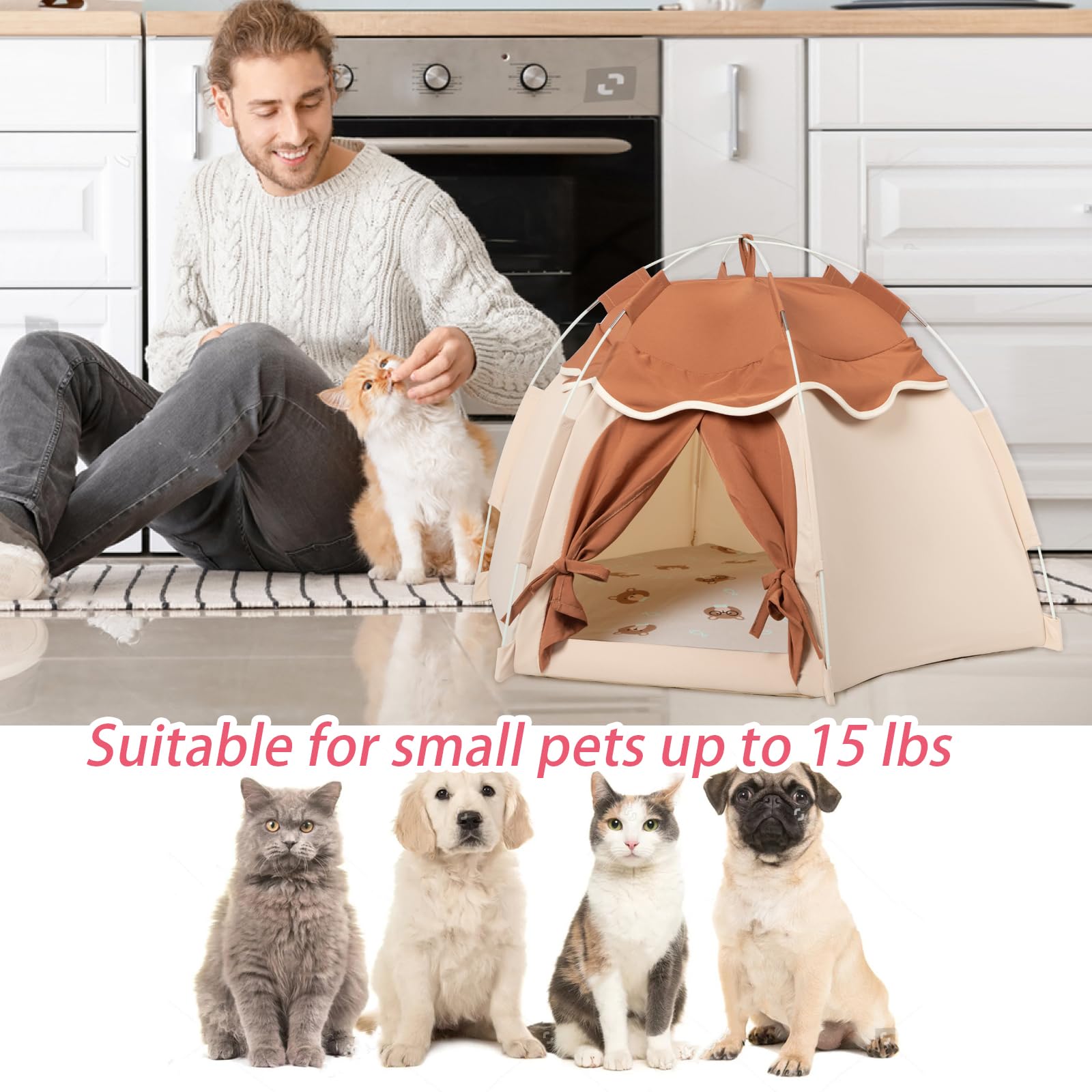 Gigreinc cat tent machine-washable cushion simplifies cleanup after play