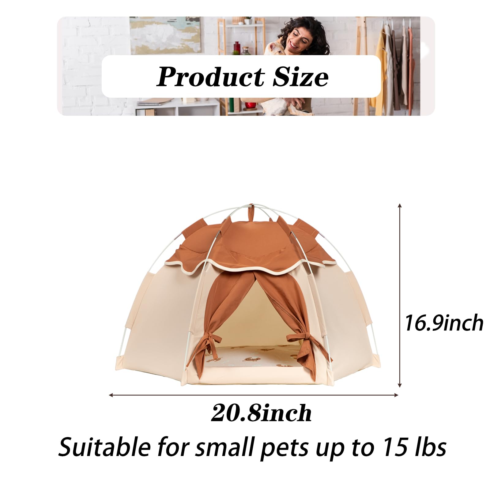 Gigreinc cat tent hexagonal rods provide a sturdy, lightweight frame.