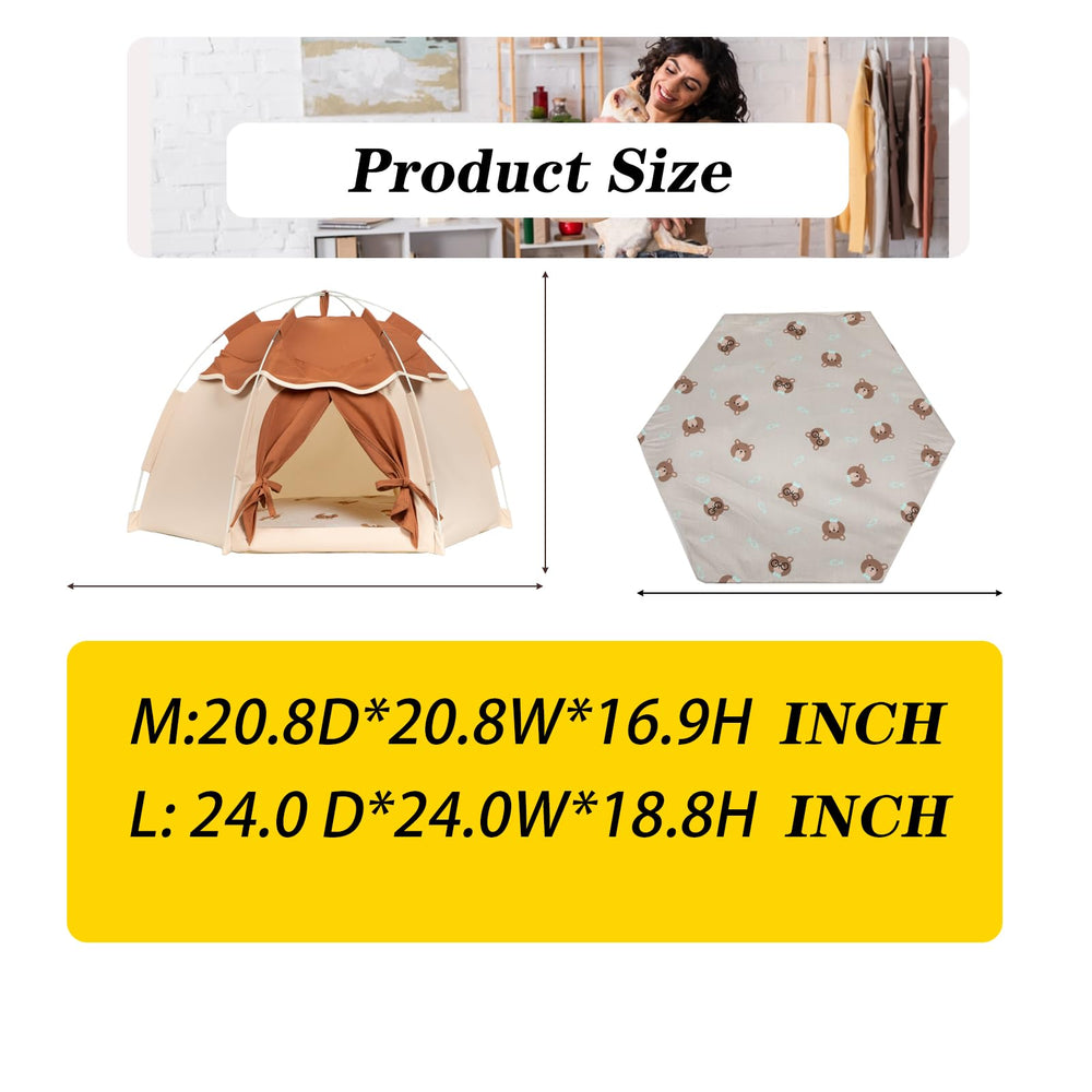 Gigreinc cat tent hexagonal frame maximizes interior space