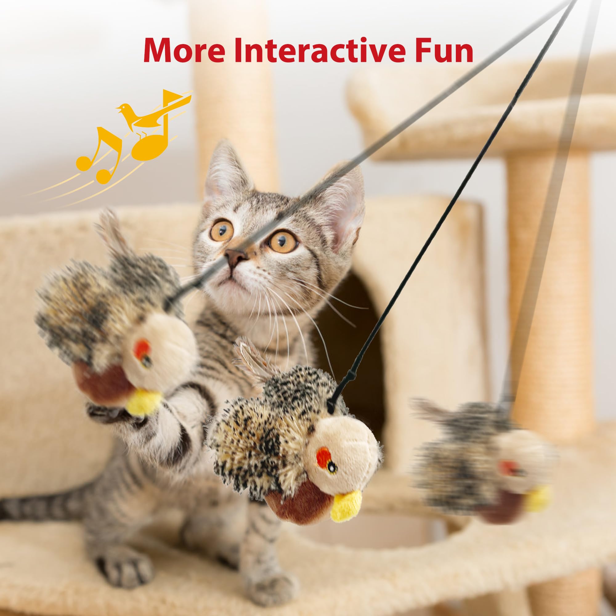 Gigwi flapping bird toy in action shows chirp and wing flaps.