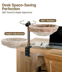 Giisorde cat desk bed 360-degree rotation enables versatile lounging.