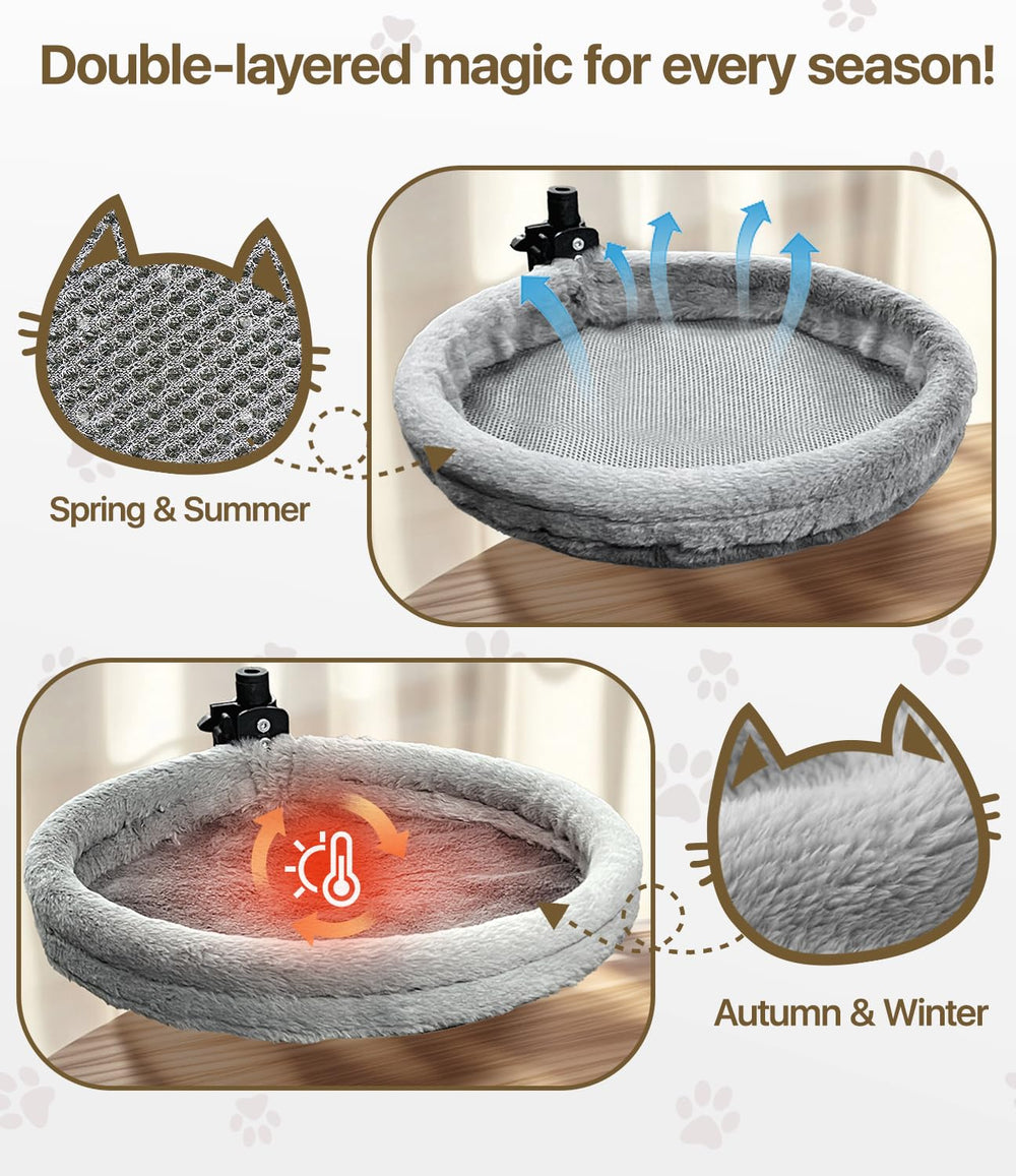 Giisorde Cat Desk Bed with 360° rotating shelf for flexible cat positioning