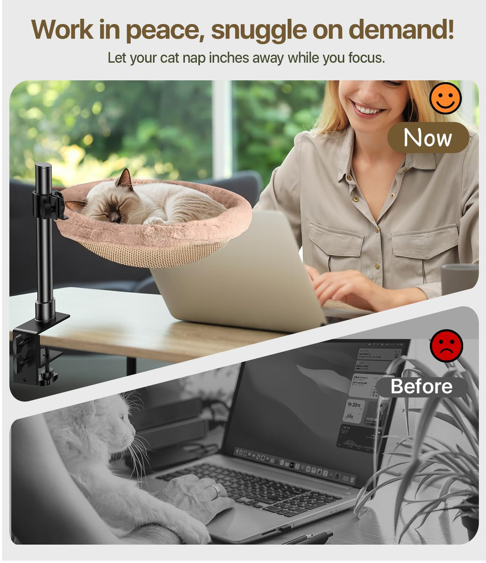 Giisorde cat desk bed double-sided plush for all-season comfort.