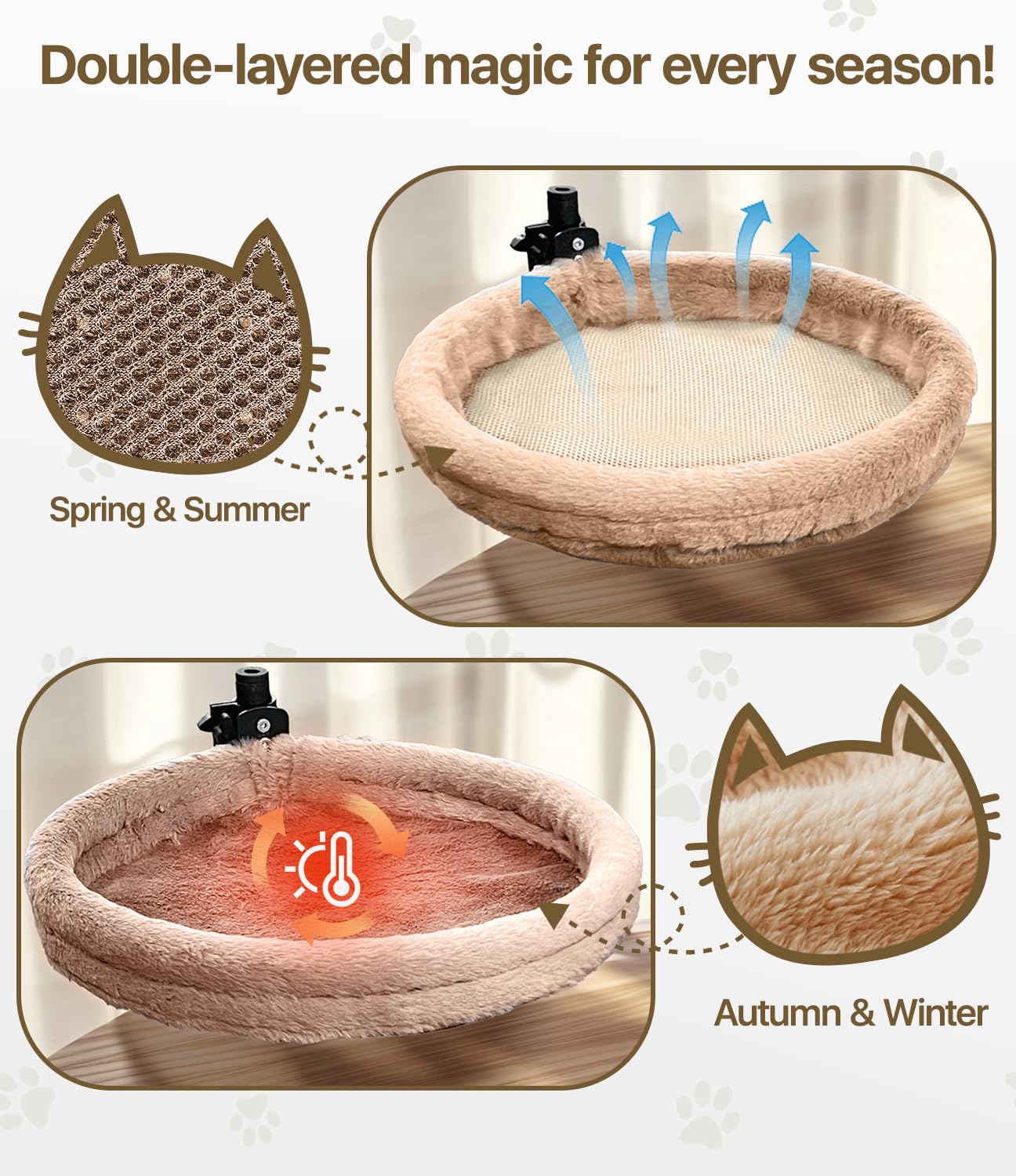 Giisorde cat desk bed removable nest is machine washable for easy cleaning.