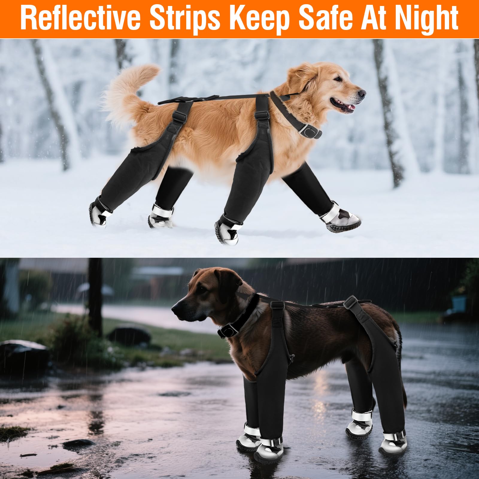 Giiyoe dog suspender boots eight-size range fits many dogs.