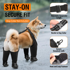 Giiyoe dog suspender boots rubber soles offer traction.