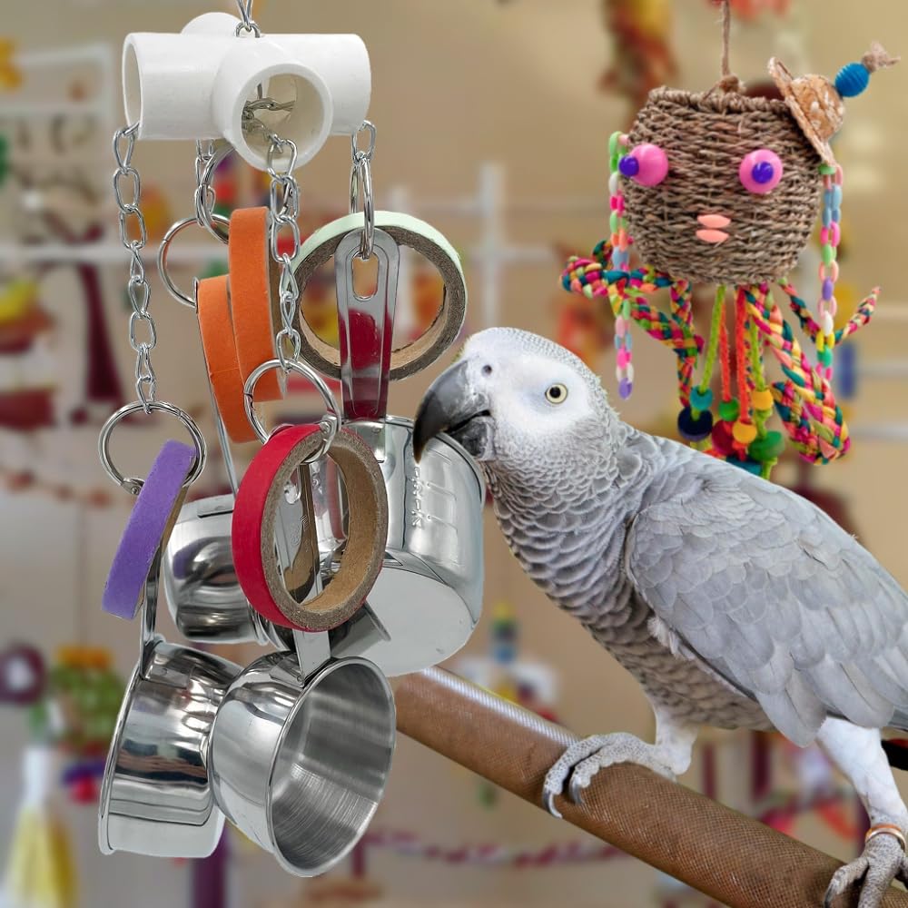 GILYGI colorful noisy parrot toy — attracts attention and encourages safe chewing