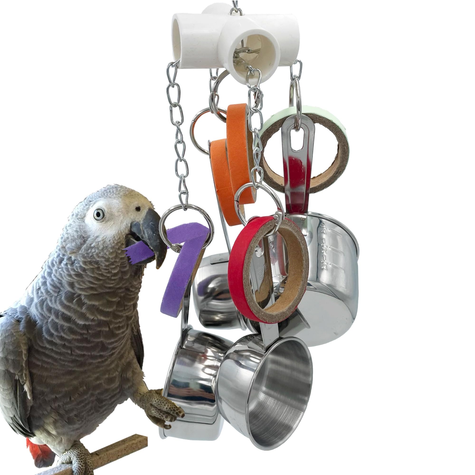 GILYGI durable parrot toy cups — sturdy steel for engaging feeding-and-play routines