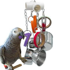 GILYGI durable parrot toy cups — sturdy steel for engaging feeding-and-play routines