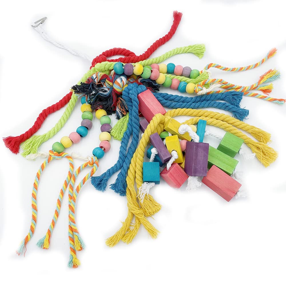 GILYGI parrot toy natural wood and knots for stimulating dismantling and problem-solving play
