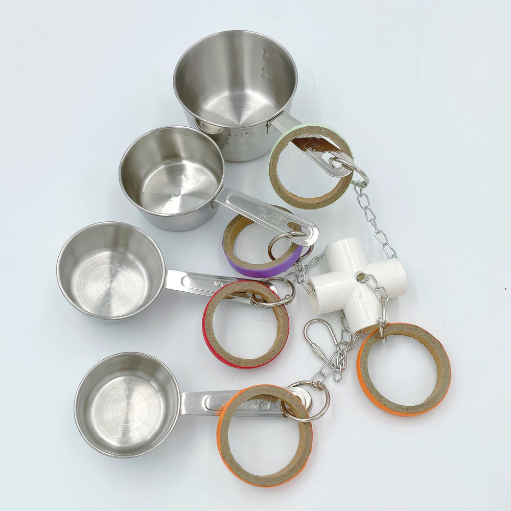 GILYGI stainless steel pots parrot toy — metallic clinks add auditory interest during play