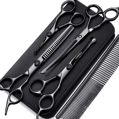Gimars 7inch pro grooming scissors closeup blade for precise, smooth cuts