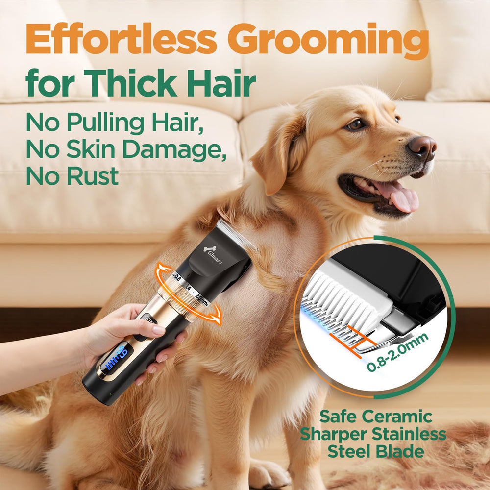 Gimars cordless rechargeable clipper in-action during home grooming.