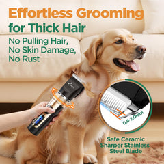Gimars cordless rechargeable clipper in-action during home grooming.