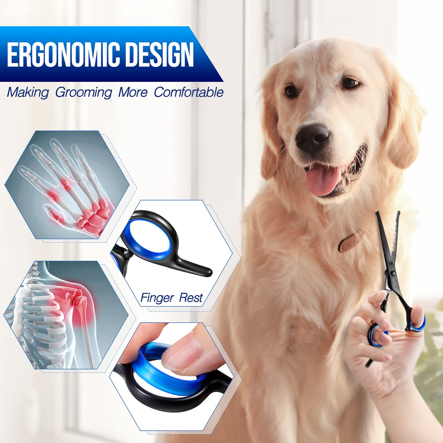 Gimars dog grooming scissors storage case keeps tools organized and safe.