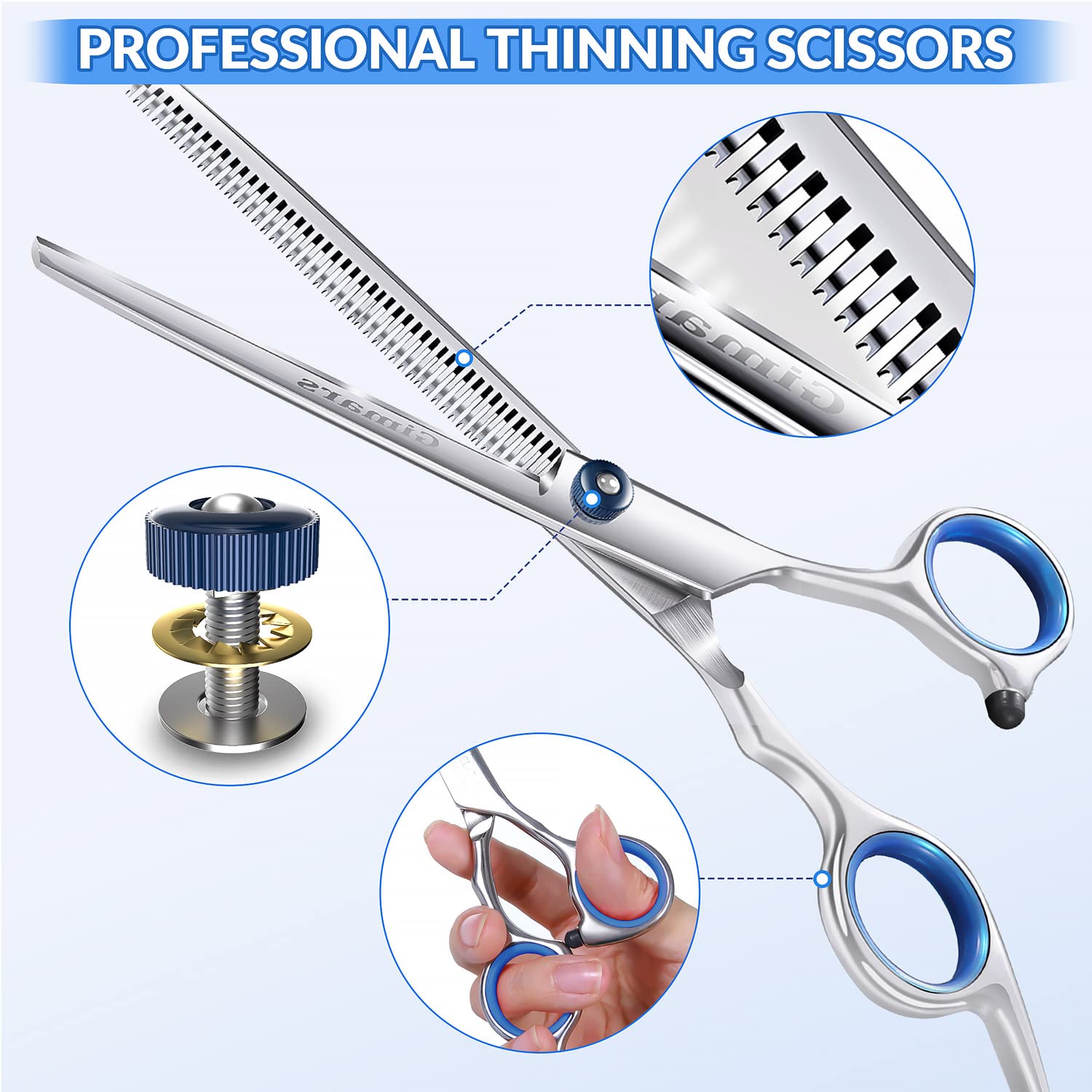 Gimars ergonomic handles reduce hand fatigue during long grooming sessions.