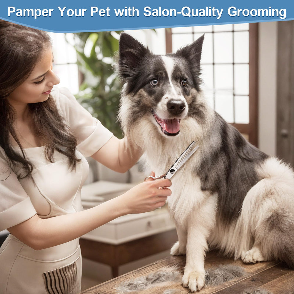 Gimars grooming scissors in action trimming mats and tangles