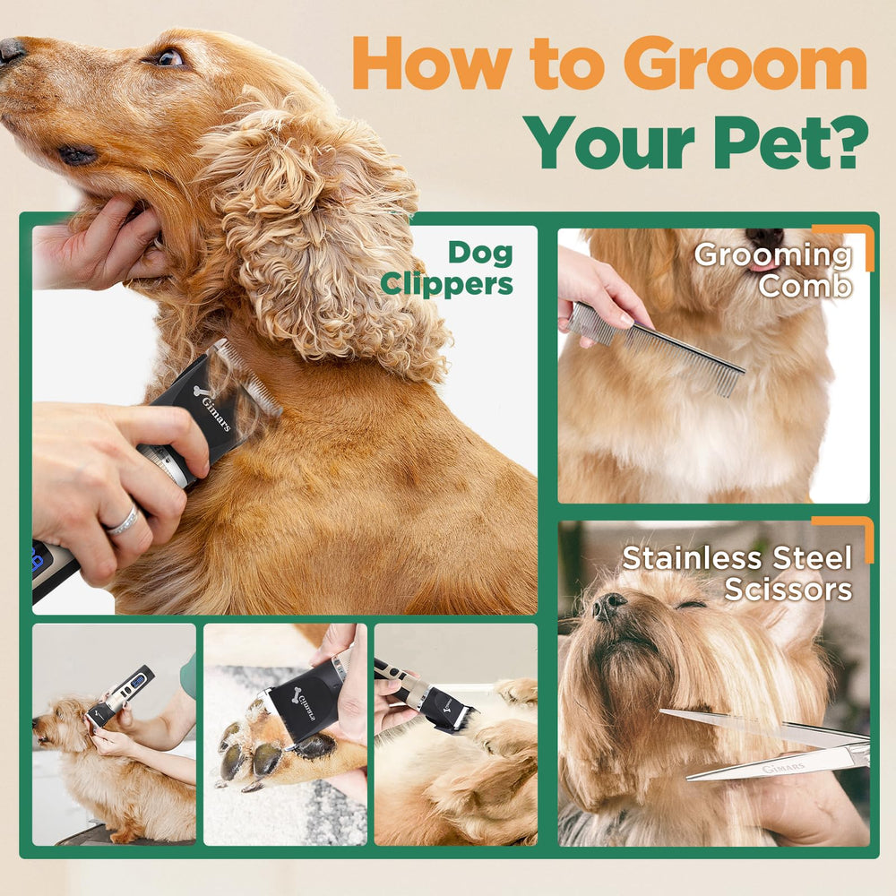 Gimars pet grooming-kit with included accessories ready for grooming.