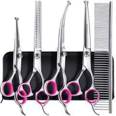 Gimars professional 4CR dog grooming scissors closeup highlights rust-resistant steel and long-lasting sharpness