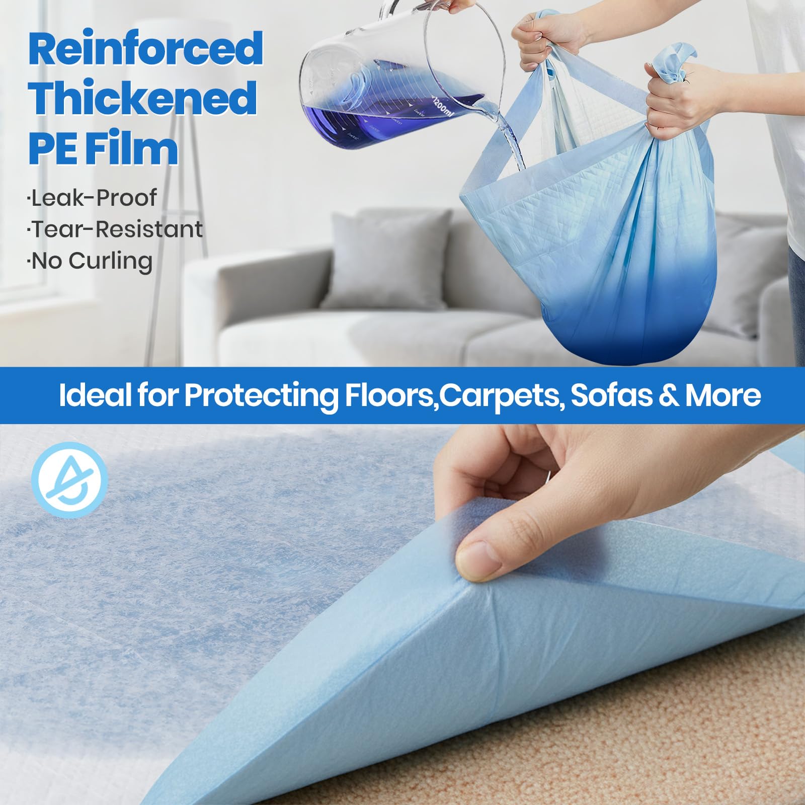 Gimars quick-dry polymer core demonstrates rapid moisture lock-in and gel formation.