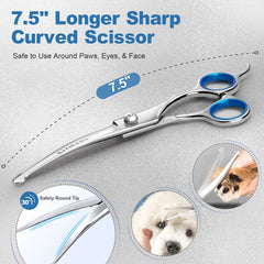 Gimars 6-in-1 blade closeup shows sharp convex edge for detangling