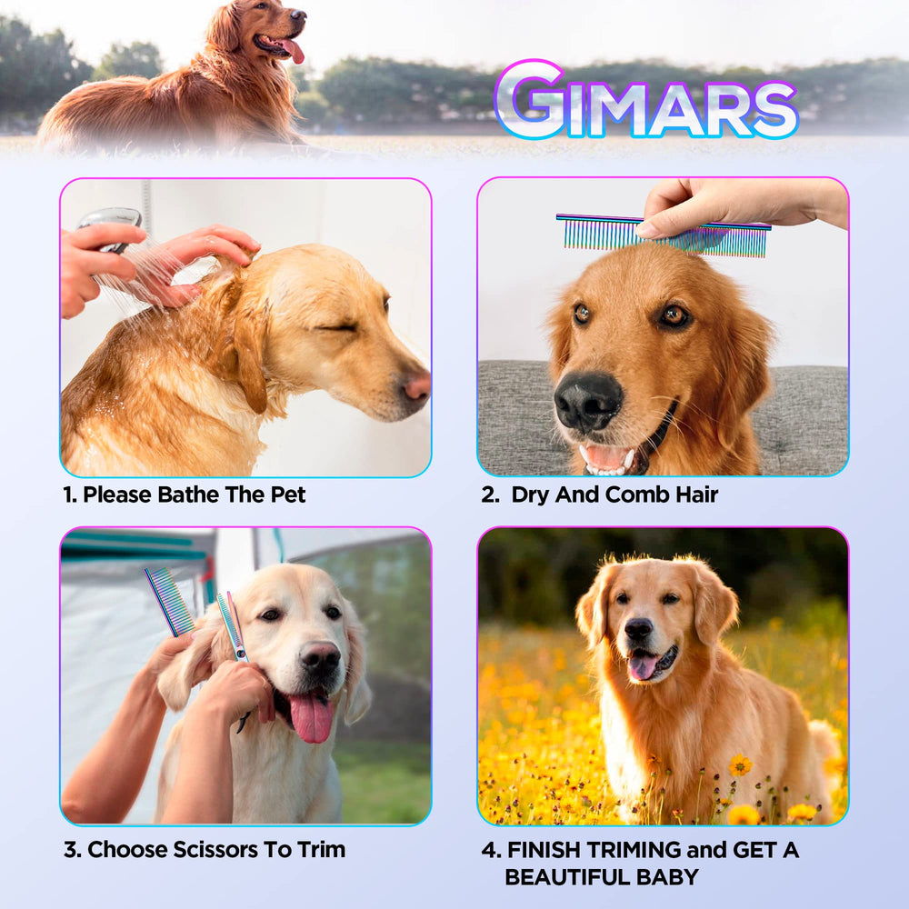 Gimars titanium-coated blades for heavy-duty grooming across pets
