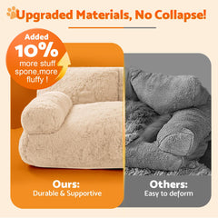 Gimars Upgrade Large Cat Bed bolstered-edges provide neck and back support