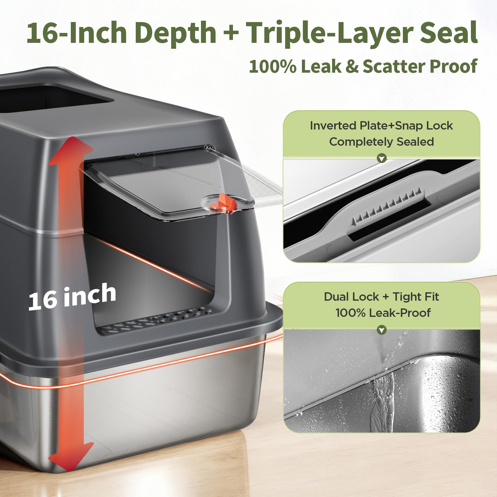 Gimars XL front-entry litter box designed for kittens and seniors with easier access