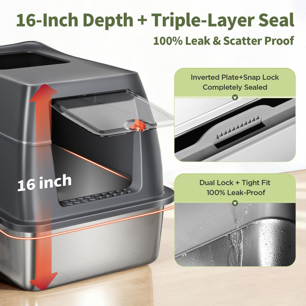 Gimars XL front-entry litter box designed for kittens and seniors with easier access