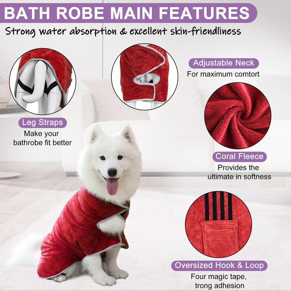 GimiLife dog towel drying coat on pet keeps your dog warm after baths.