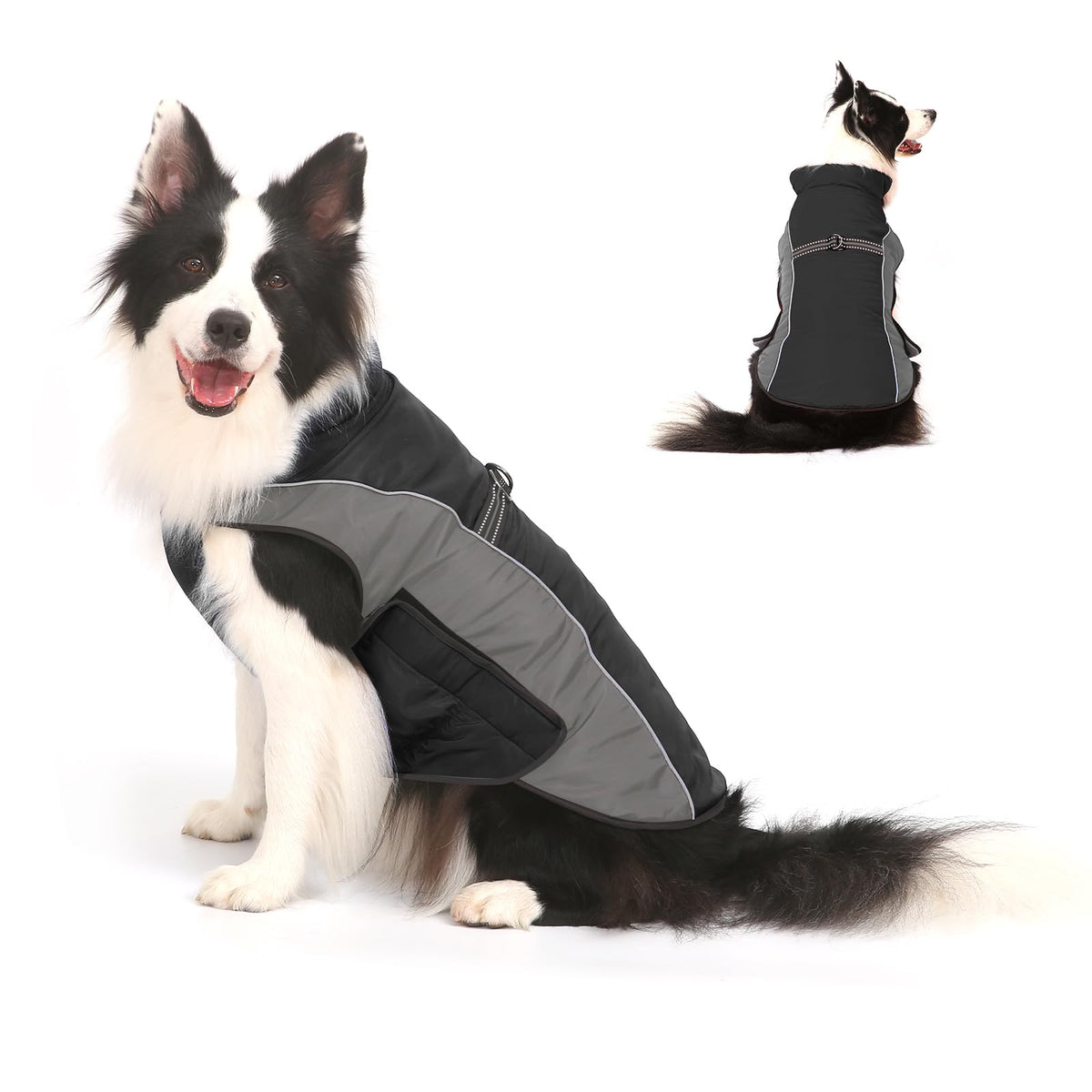 Gimilife Warm Dog Winter Coat front view for comfortable outdoor warmth