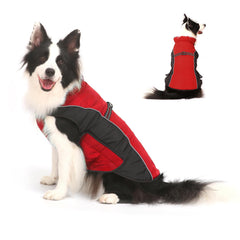 Gimilife warm dog winter coat front view shows windproof warmth for outdoor walks.
