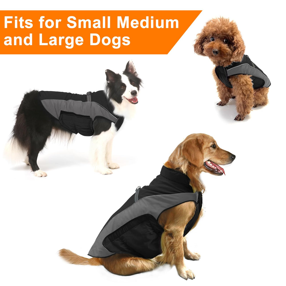 Gimilife Warm Dog Winter Coat reflective strips for safer night walks