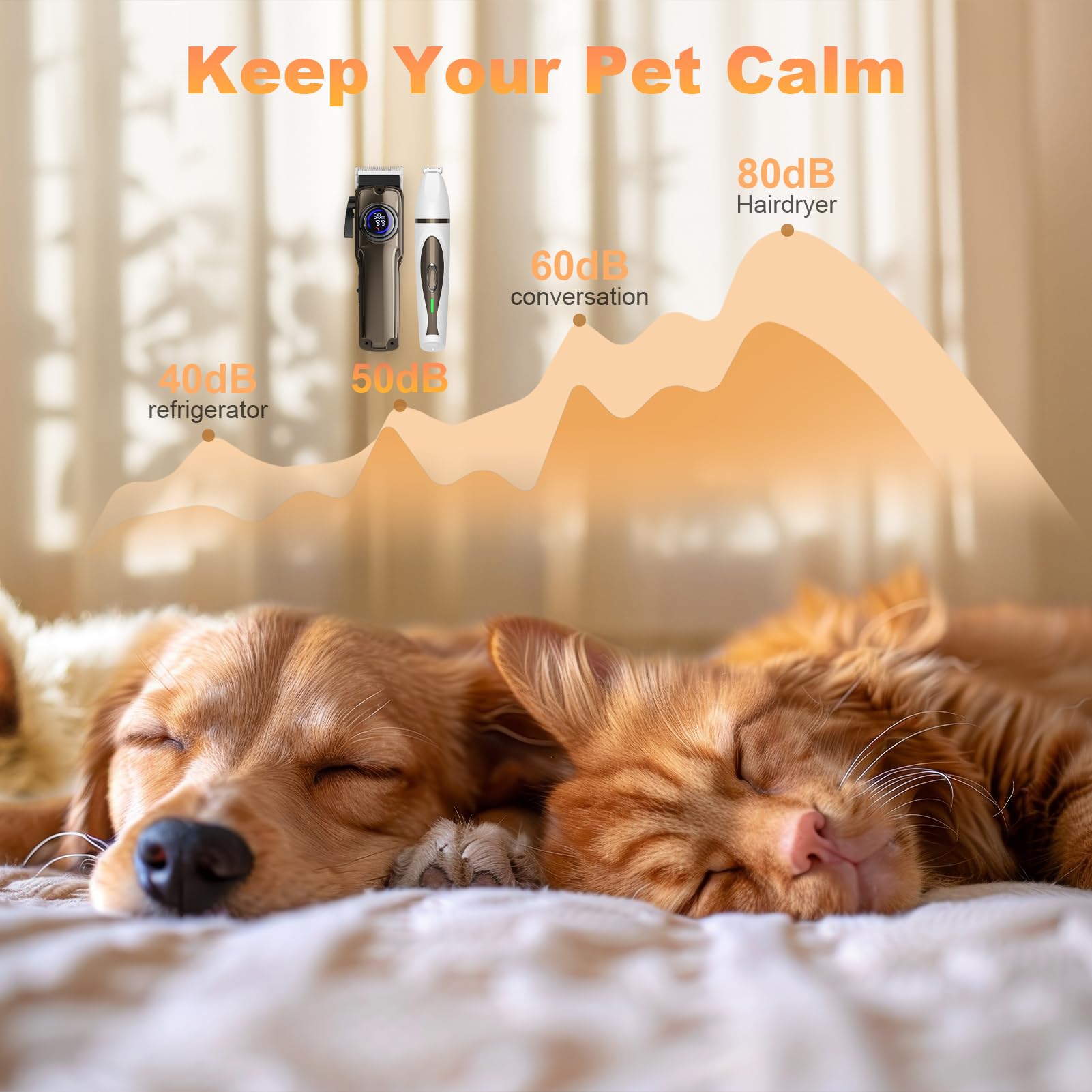 GIMPYN low-noise clippers in action keep pets relaxed
