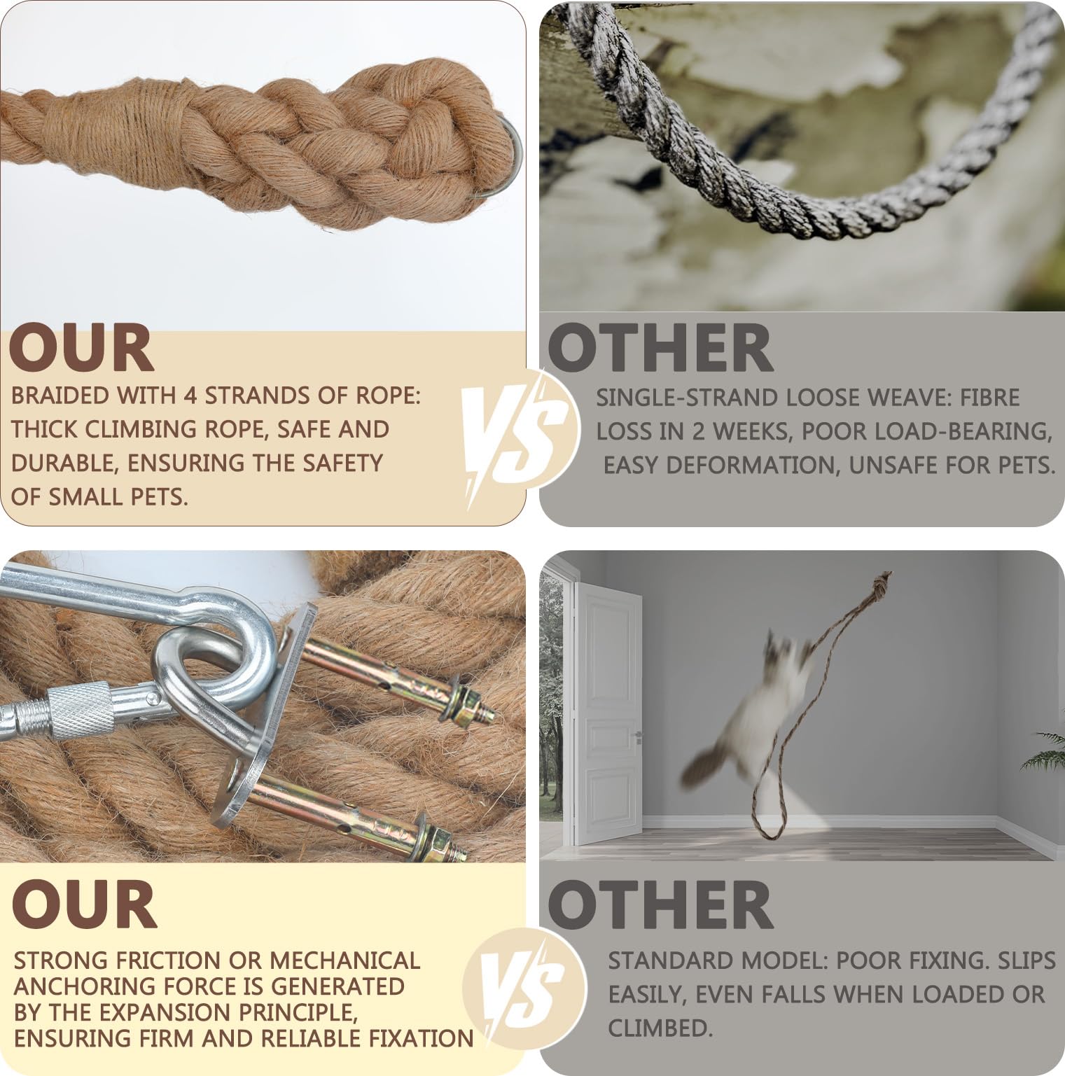 GINDOOR 2in diameter rope detail emphasizes sturdy scratching surface.