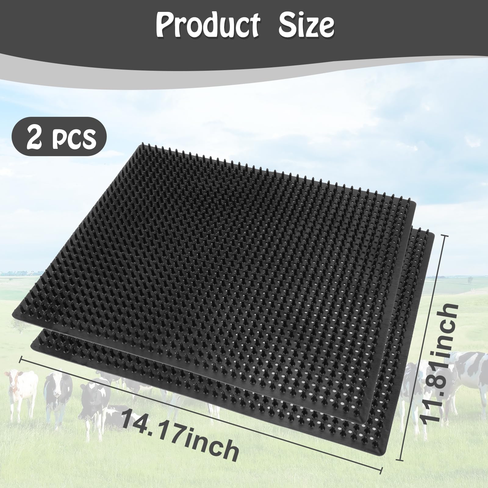 GINDOOR horse scratching post setup image demonstrates two-pad system for horses and cattle