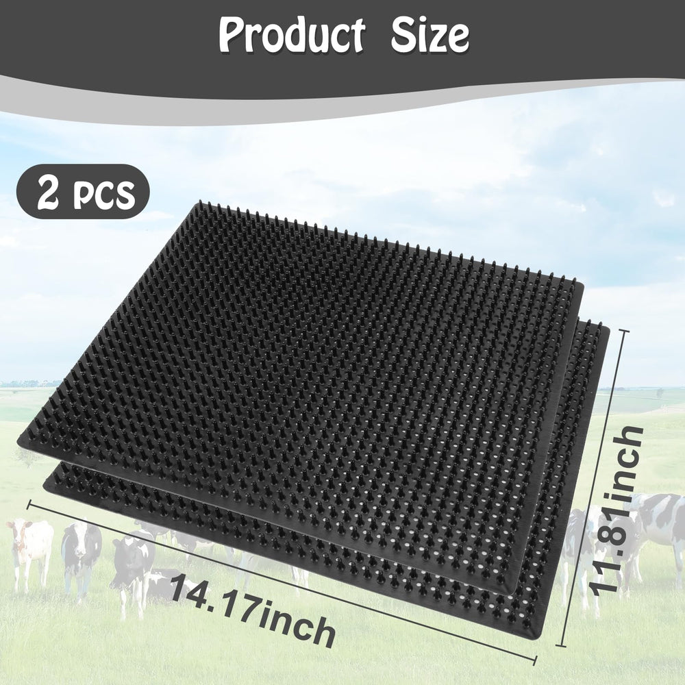 GINDOOR horse scratching post setup image demonstrates two-pad system for horses and cattle