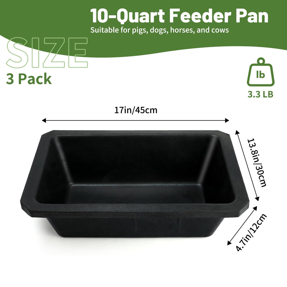 GINDOOR large rubber feeder pan side view showcases stable non-slip profile.