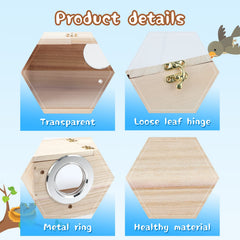 GINDOOR Parakeet Nesting Box top lid open for easy cleaning and monitoring