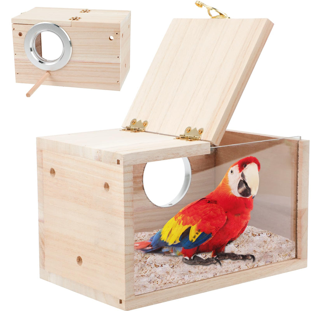 GINDOOR parakeet nesting box transparent front view for easy monitoring